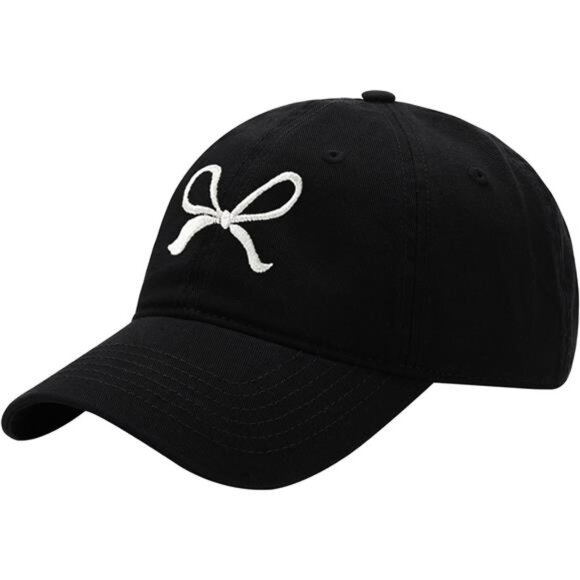 Bow-Tie Baseball Cap for Women Black - Picture 1 of 7